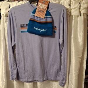 Michigan Long Sleeve Shirt and Beanie Set 💖💖💖💖